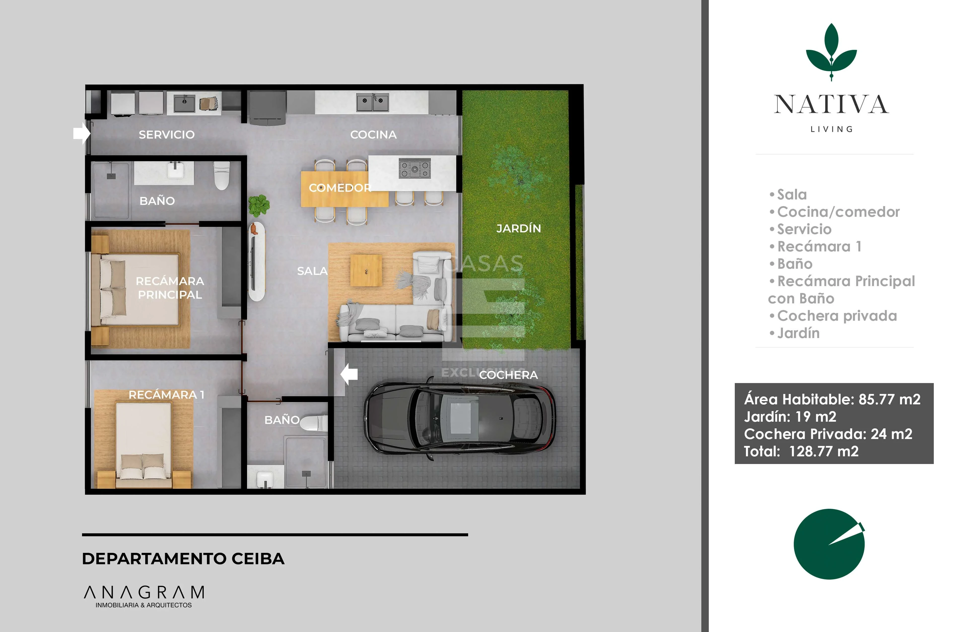 Departamento en preventa en Colima | Nativa Living Modelo Ceiba